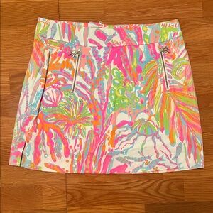 Lilly Pulitzer Vibrant Pink and Orange Skater Skirt
